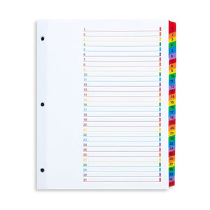 31 Tab Dividers for 3-Ring Binders, 3 Sets Binder Dividers Blue Summit Supplies 