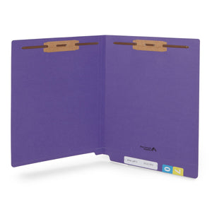 End Tab Fastener File Folders, Letter Size, Purple, 50 Pack Folders Blue Summit Supplies 