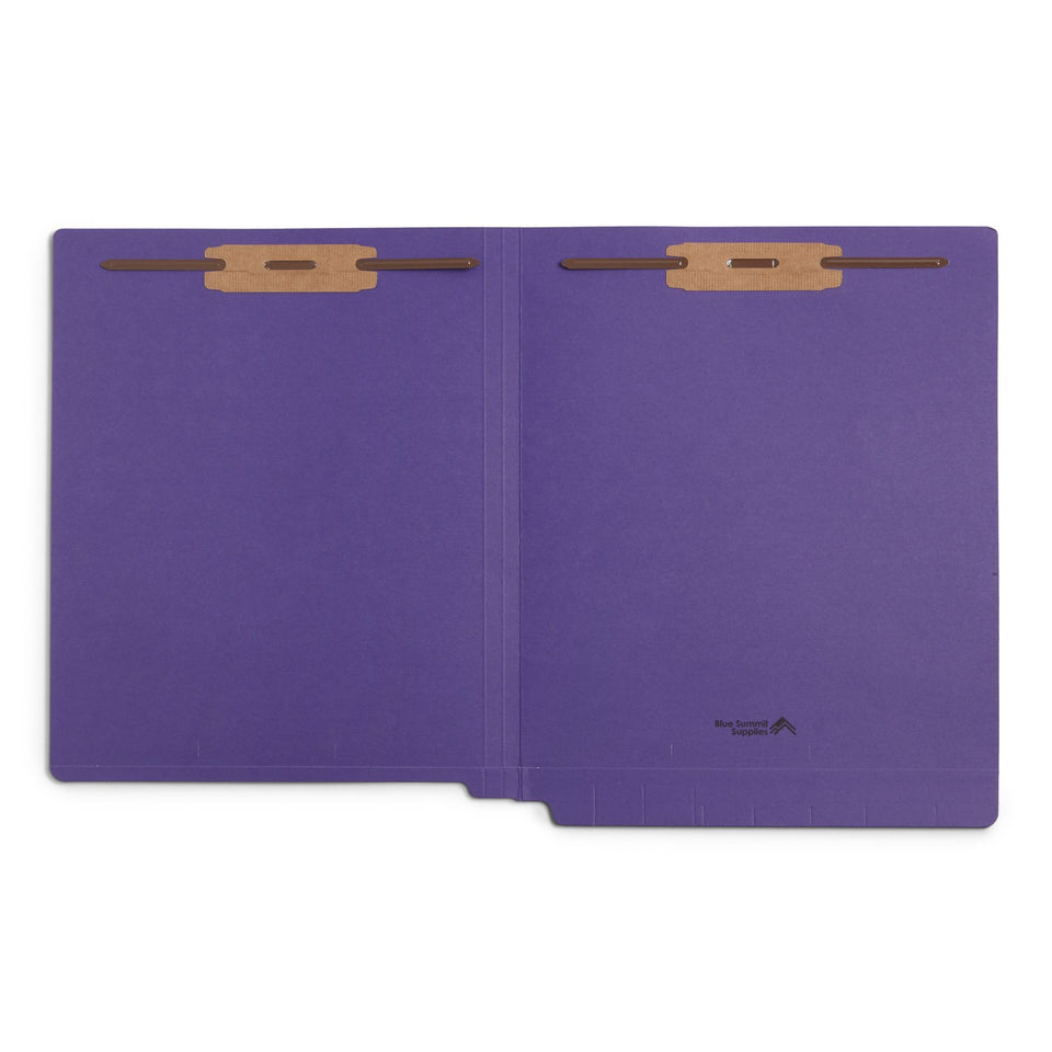 End Tab Fastener File Folders, Letter Size, Purple, 50 Pack Folders Blue Summit Supplies 