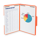Fastener File Folders, Legal Size, Orange, 50 Pack Folders Blue Summit Supplies 