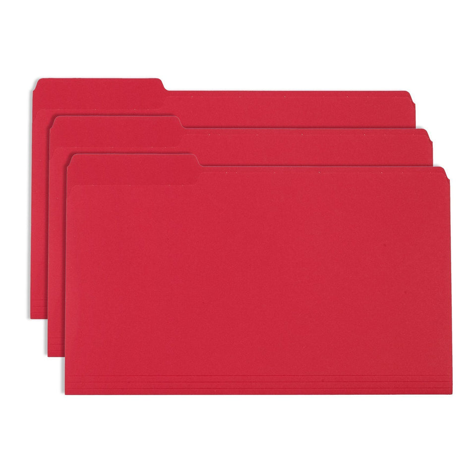 File Folders, Legal Size, Red, 100 Pack Folders Blue Summit Supplies 