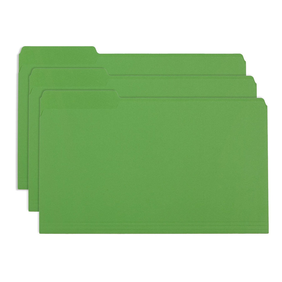 File Folders, Legal Size, Green, 100 Pack Folders Blue Summit Supplies 