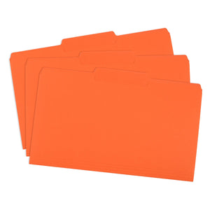 File Folders, Legal Size, Orange, 100 Pack Folders Blue Summit Supplies 