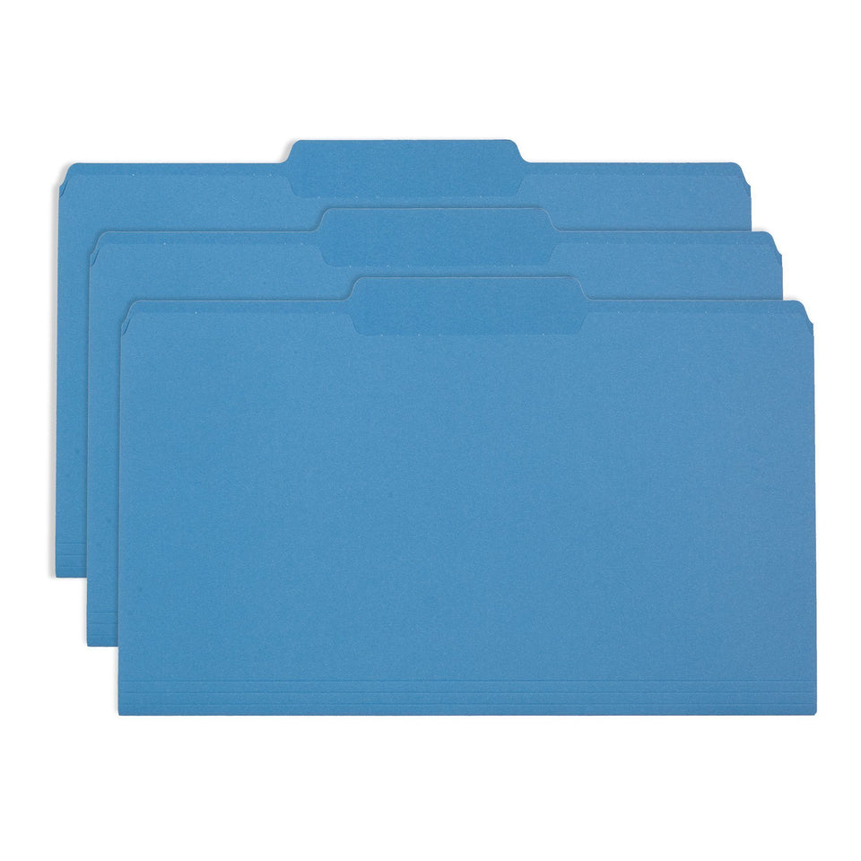 File Folders, Legal Size, Blue, 100 Pack Folders Blue Summit Supplies 