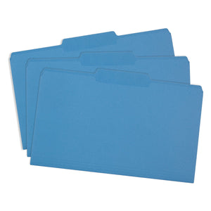 File Folders, Legal Size, Blue, 100 Pack Folders Blue Summit Supplies 