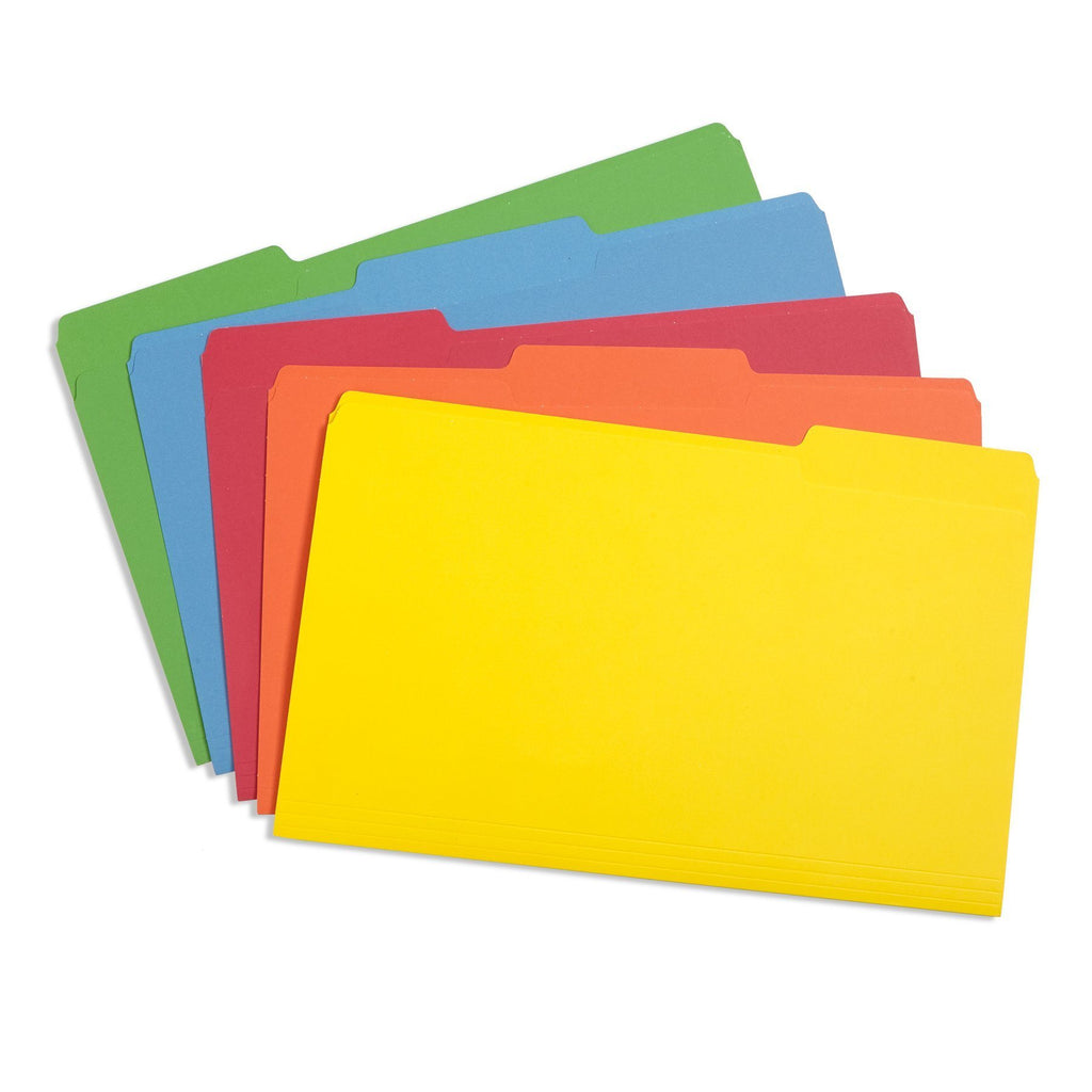 Legal File Color Code Key Blue Summit Supplies File Folders, Legal, 1/3 Tab, Assorted Colors, 10