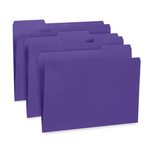 File Folders, Letter Size, Purple, 100 Pack Folders Blue Summit Supplies 