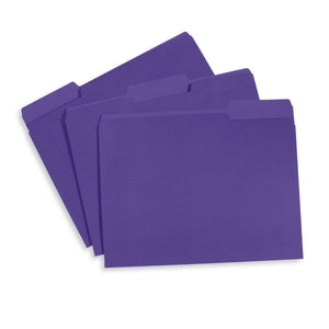 File Folders, Letter Size, Purple, 100 Pack Folders Blue Summit Supplies 