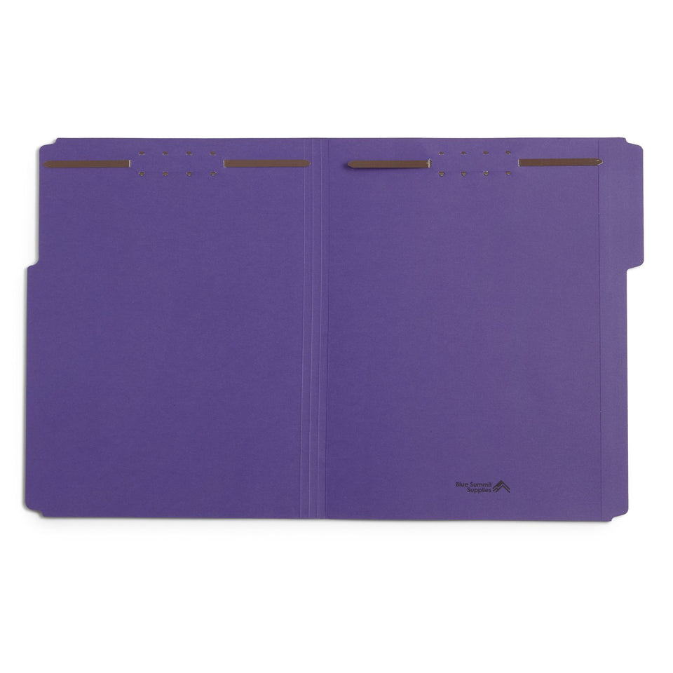 Fastener File Folders, Letter Size, Purple, 50 Pack Folders Blue Summit Supplies 