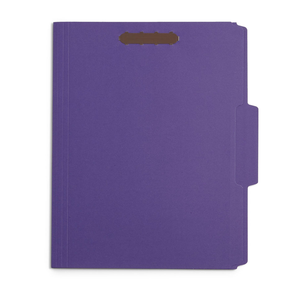 Fastener File Folders, Letter Size, Purple, 50 Pack Folders Blue Summit Supplies 