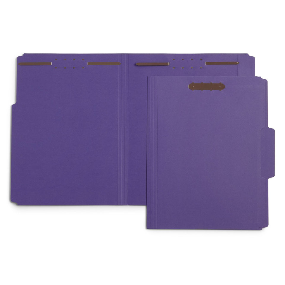 Fastener File Folders, Letter Size, Purple, 50 Pack Folders Blue Summit Supplies 