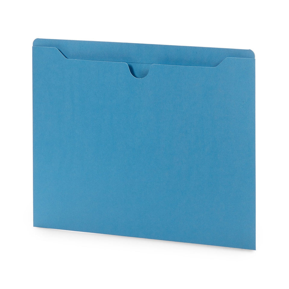 File Jacket, Letter Size, Blue, 100 Pack Folders Blue Summit Supplies 