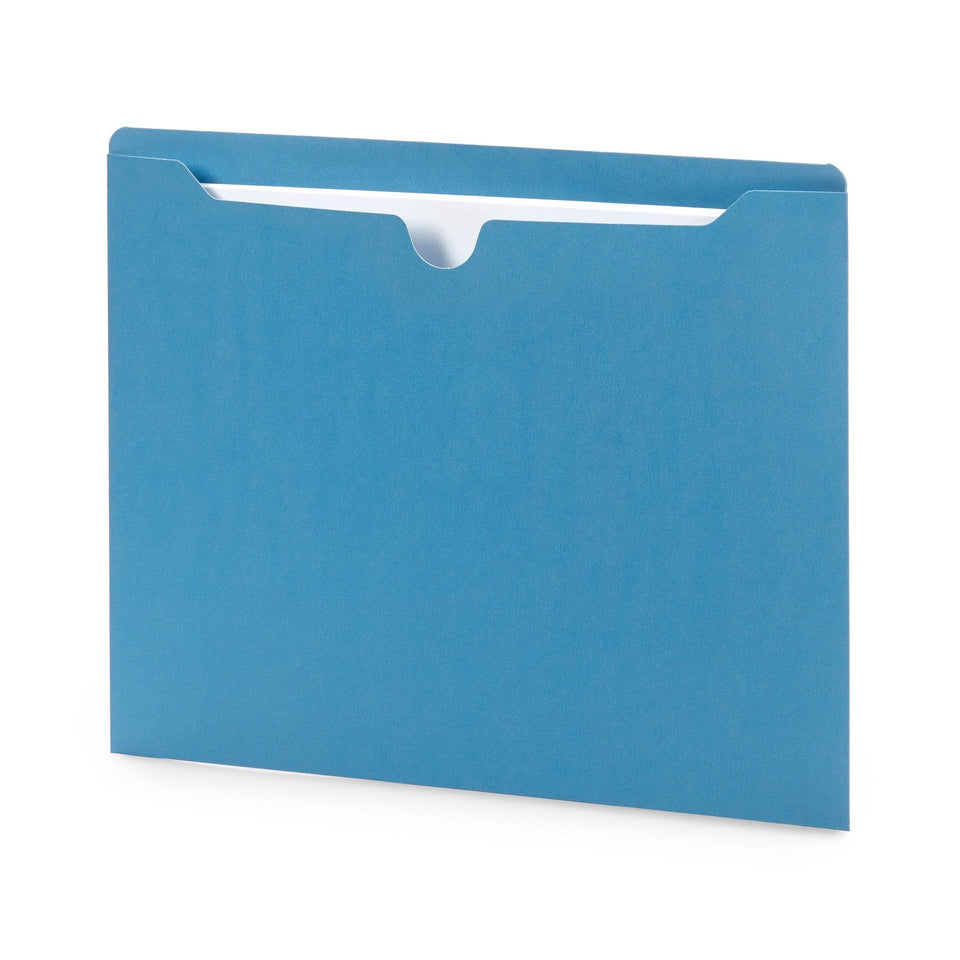 File Jacket, Letter Size, Blue, 100 Pack Folders Blue Summit Supplies 