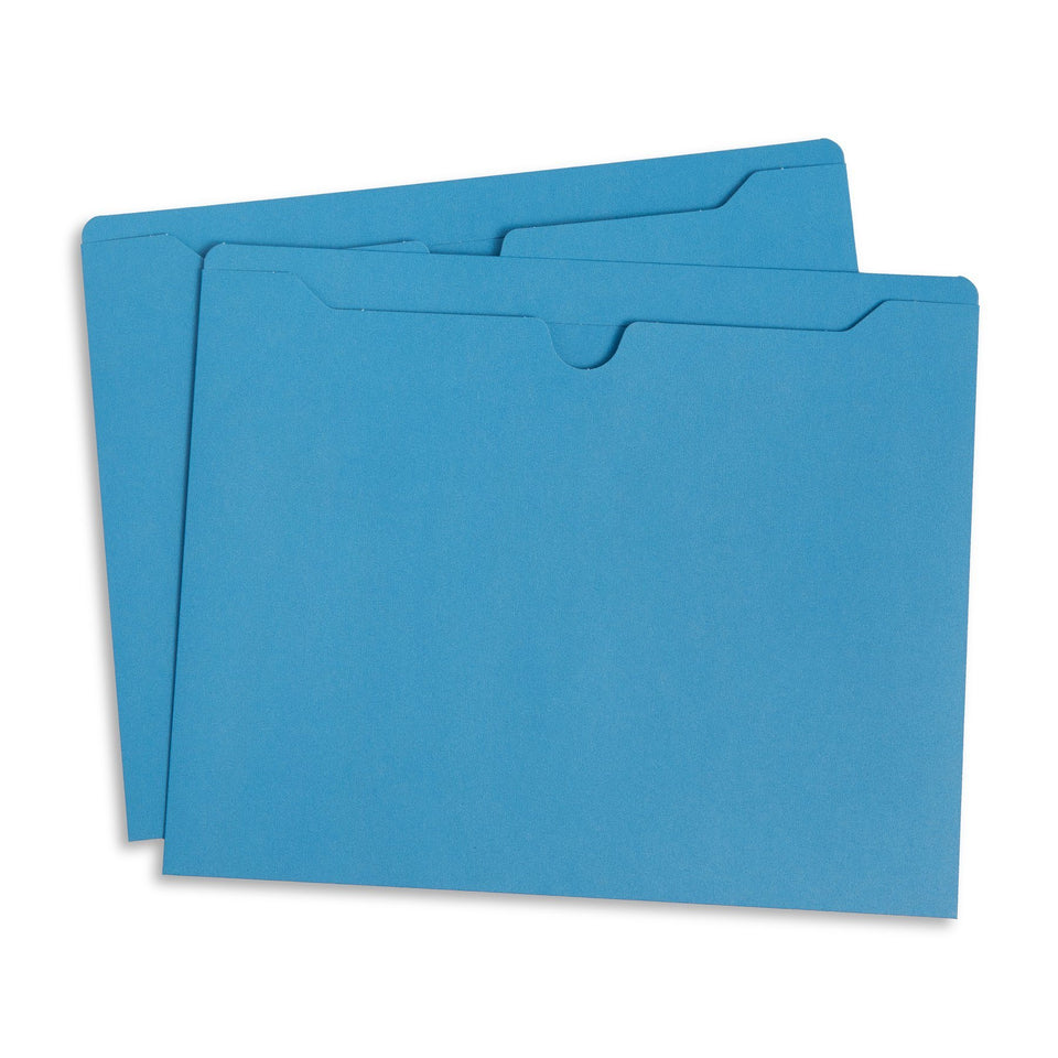 File Jacket, Letter Size, Blue, 100 Pack Folders Blue Summit Supplies 