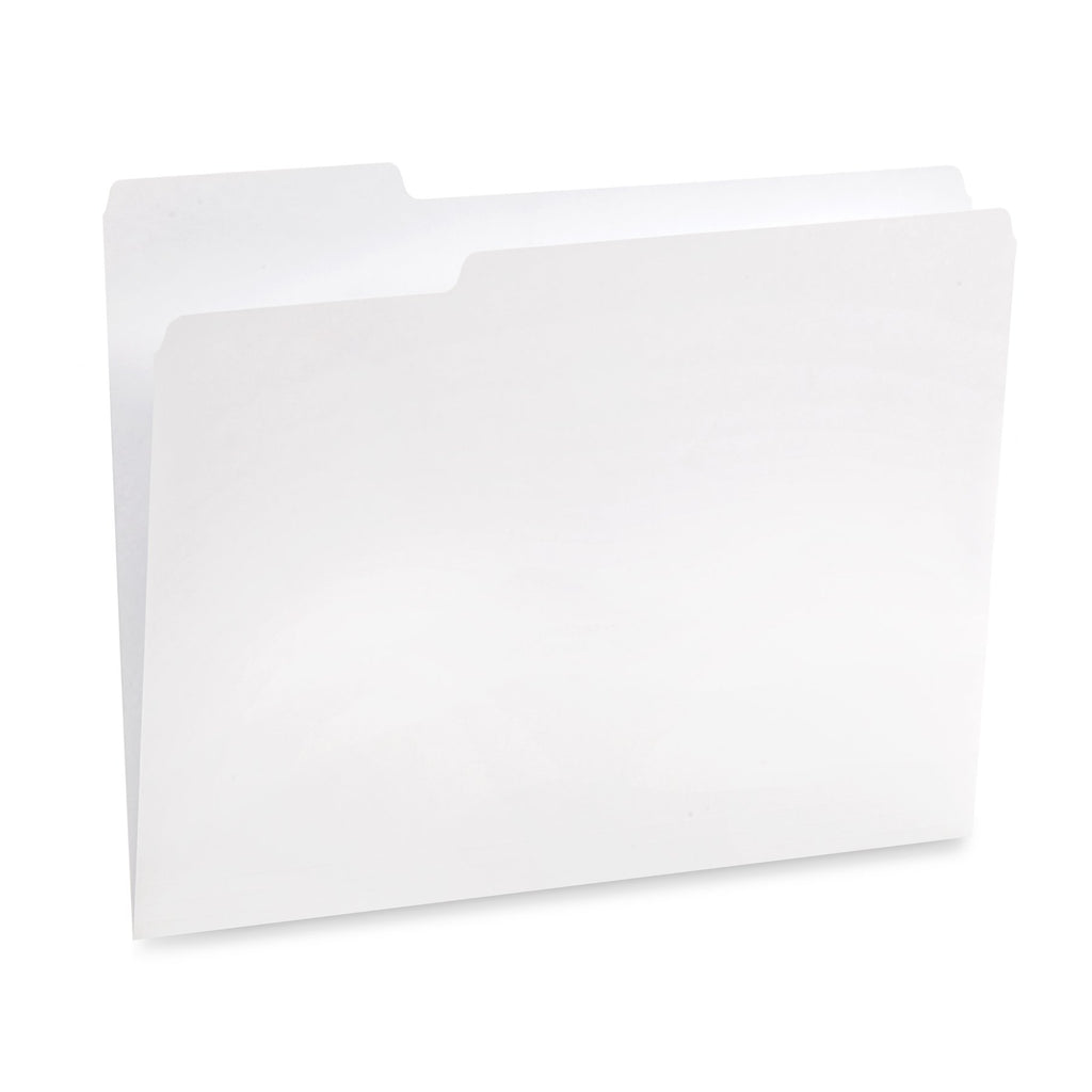 White File Name Blue Summit Supplies File Folders, Letter, 1/3 Tab, White, 100 Pack