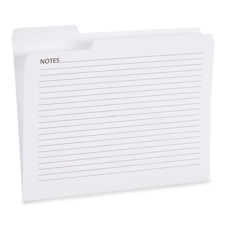 Blue Summit Supplies File Folders with Notes, Letter, 1/5 Tab, Assorte