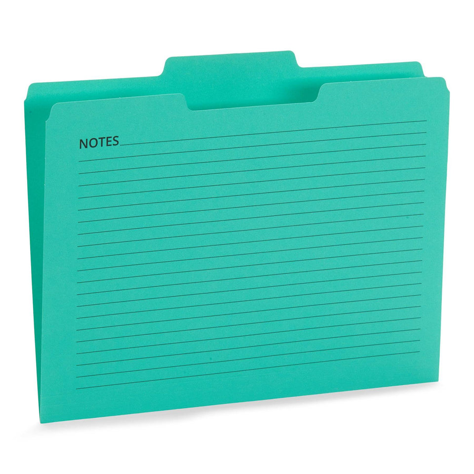 Notes File Folders, Letter Size, Assorted Colors, 25 Pack Folders Blue Summit Supplies 