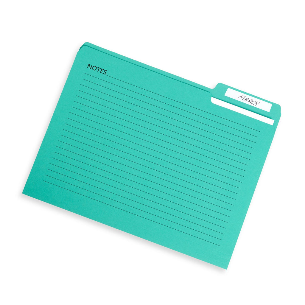 File Folder Notes Blue Summit Supplies File Folders with Notes, Letter, 1/5 Tab, Assorte