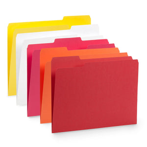 Warm Tones File Folders with 1/3 Cut Tab, Letter Size, Assorted Colors, 100 Count Folders Blue Summit Supplies 