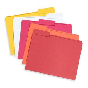 Warm Tones File Folders with 1/3 Cut Tab, Letter Size, Assorted Colors, 100 Count Folders Blue Summit Supplies 