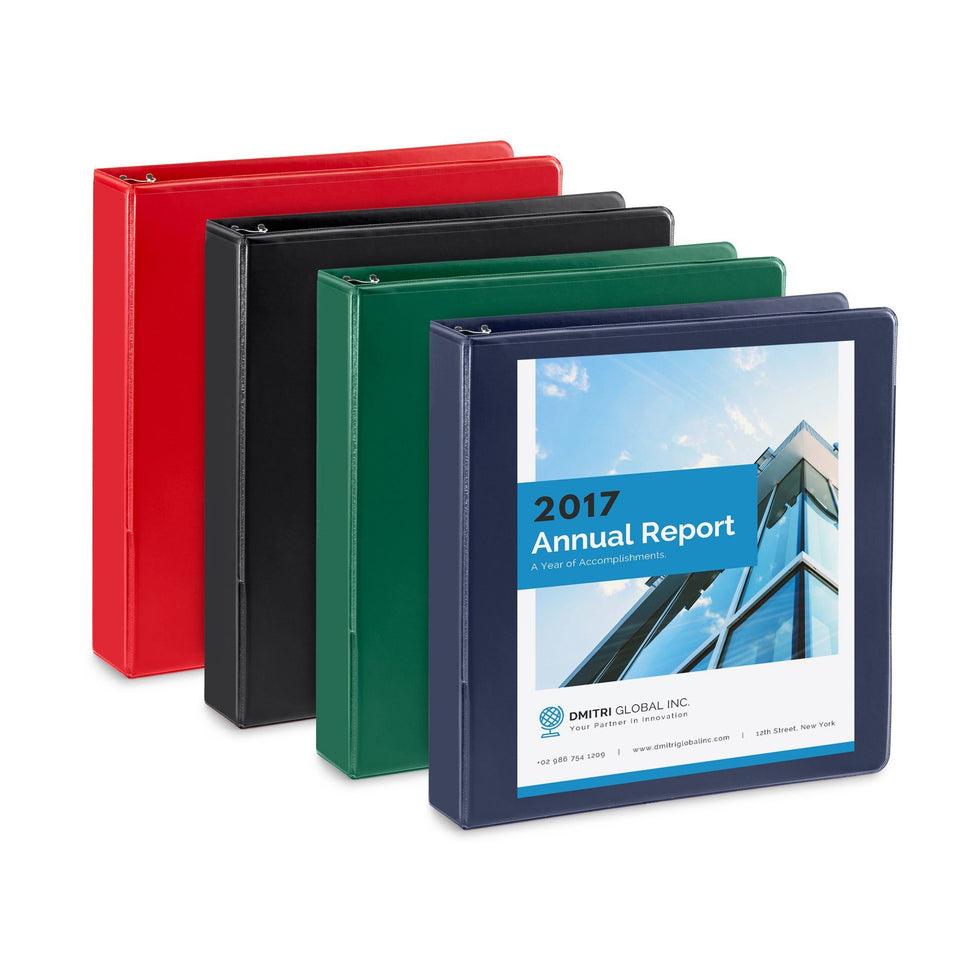 1.5'' 3-Ring Binders, Assorted Bold, 4 Pack Binders Blue Summit Supplies 