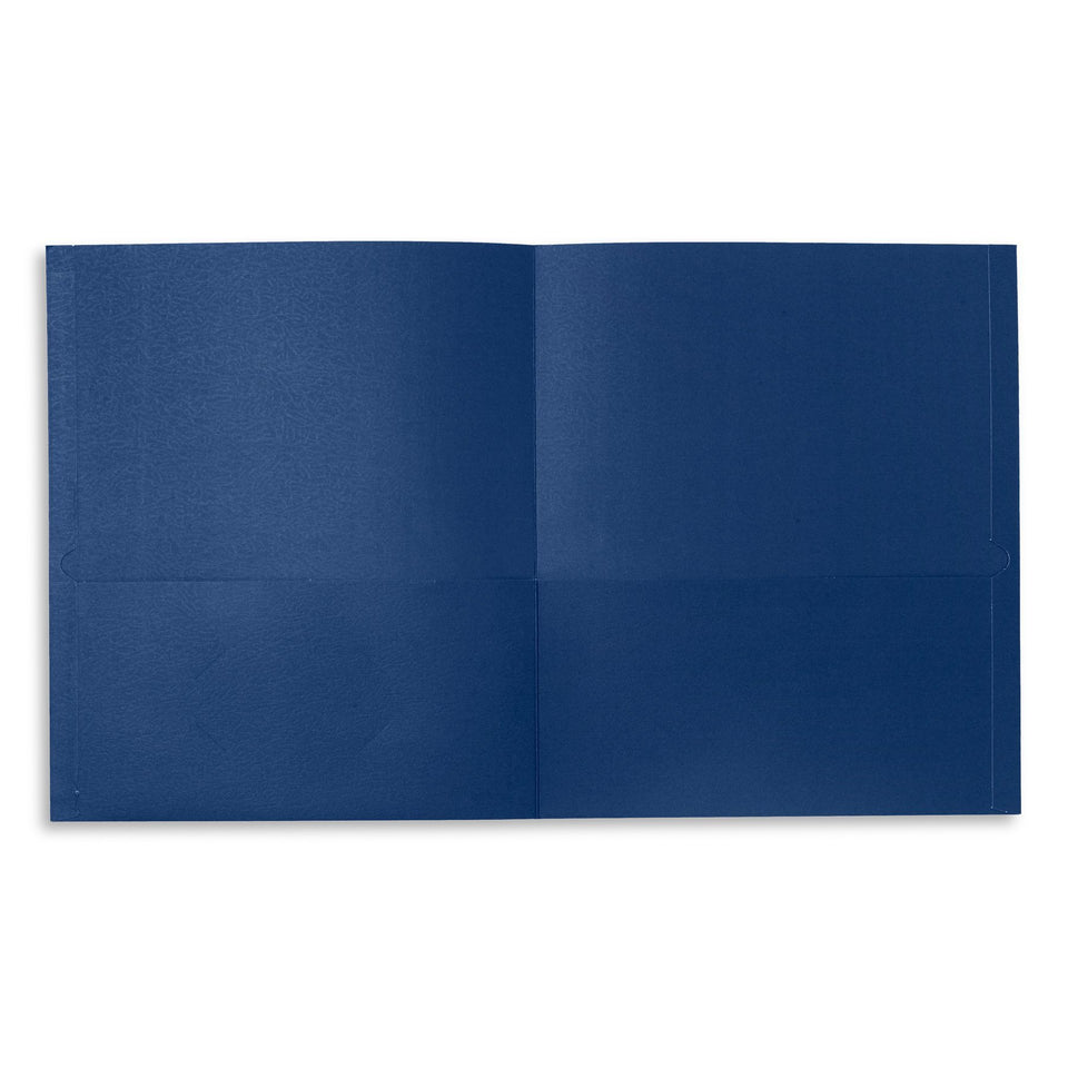 Two Pocket Folders, Dark Blue, 25 Pack Folders Blue Summit Supplies 