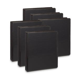 1” Mini 3-Ring Binder, Black, 6 Count binders Blue Summit Supplies 