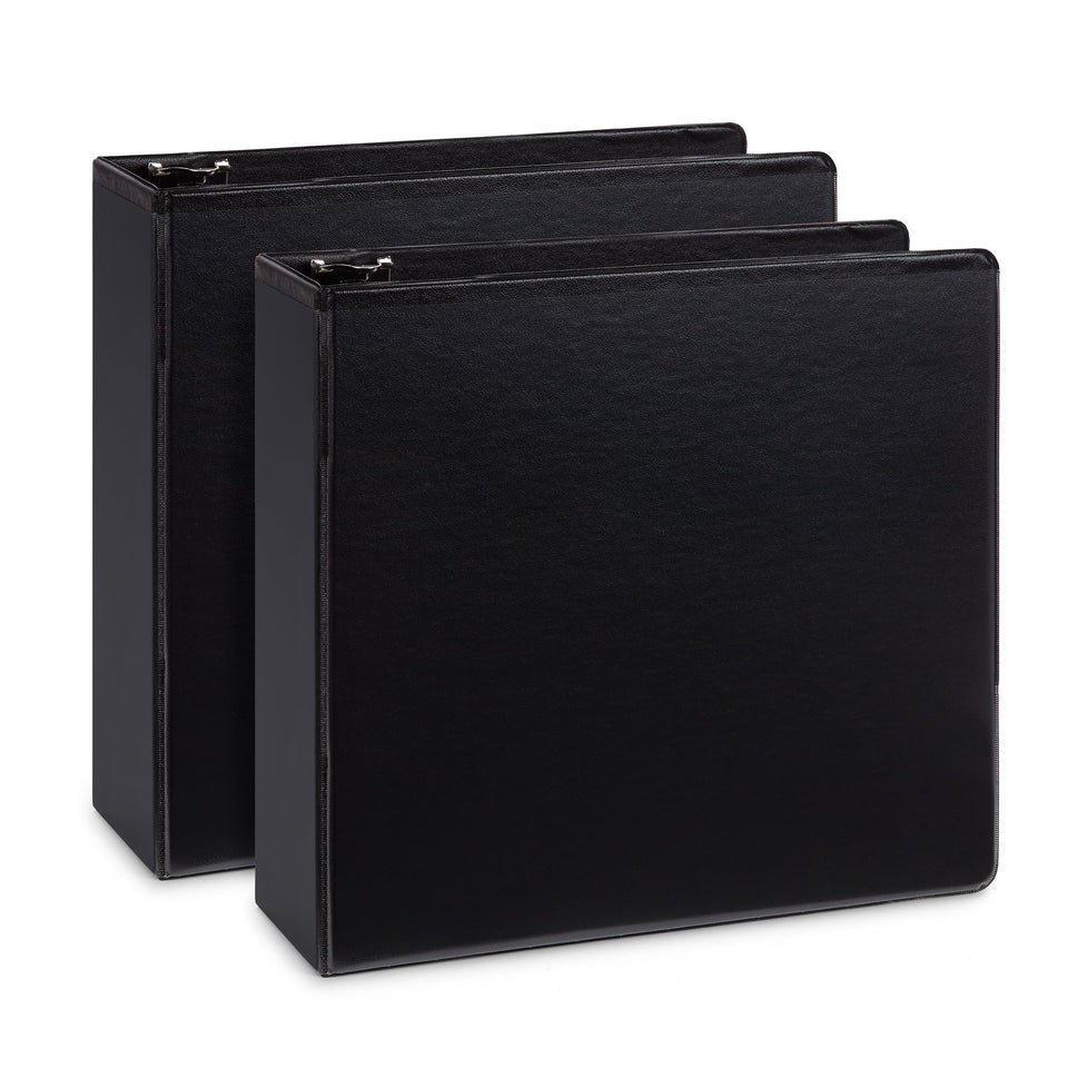 4” 3-Ring Binders, Black, 2 Pack binders Blue Summit Supplies 