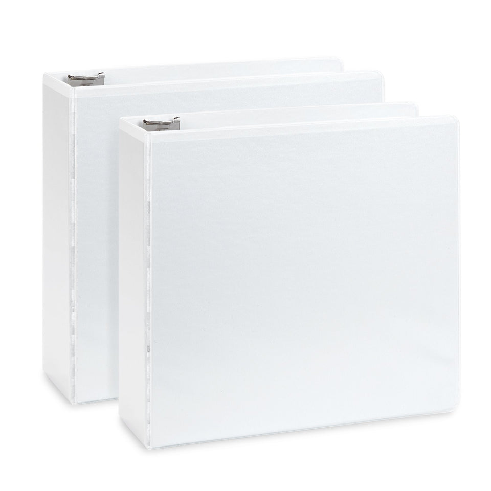 4” 3-Ring Binders, White, 2 Pack binders Blue Summit Supplies 