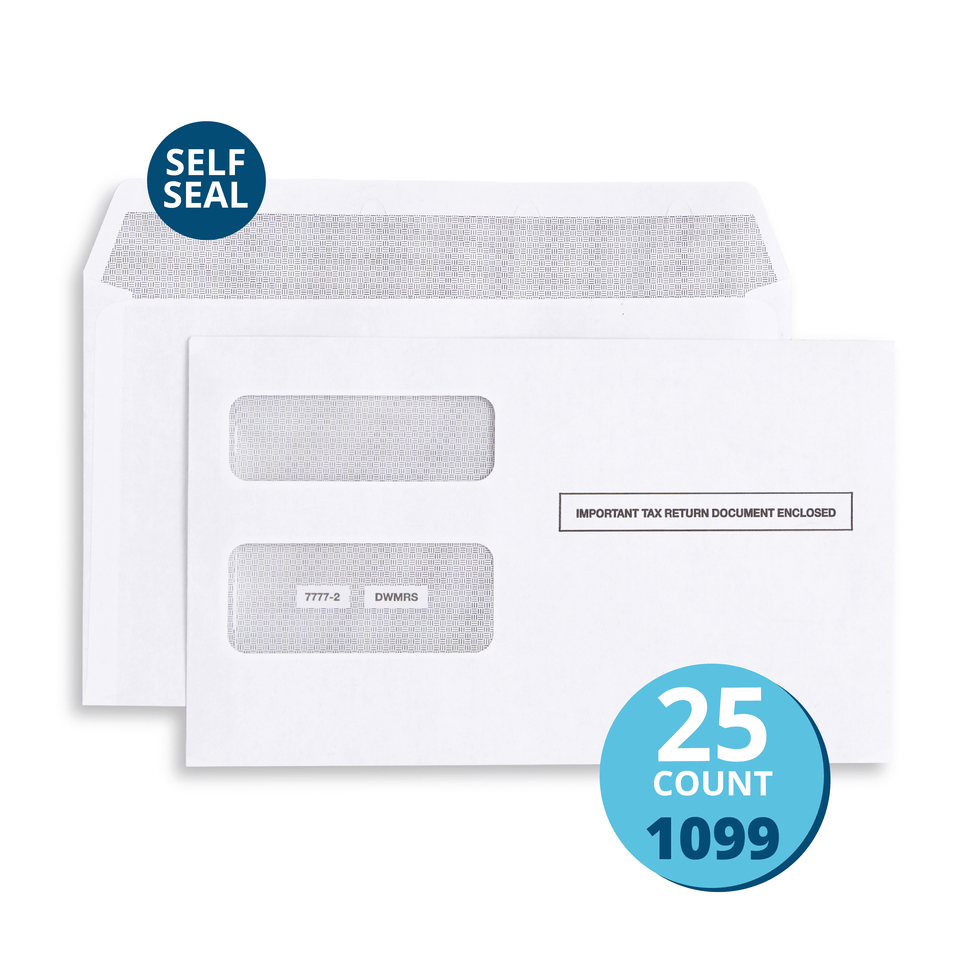 1099 R Envelopes Blue Summit Supplies Envelopes, 1099 Tax Form Envelopes, Self Seal, 25