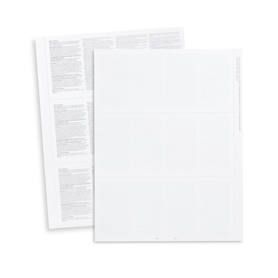 Blue Summit Supplies Tax Forms, Blank 2021 W2 3-Up Horizontal, 500-Pack W2 Forms Blue Summit Supplies 