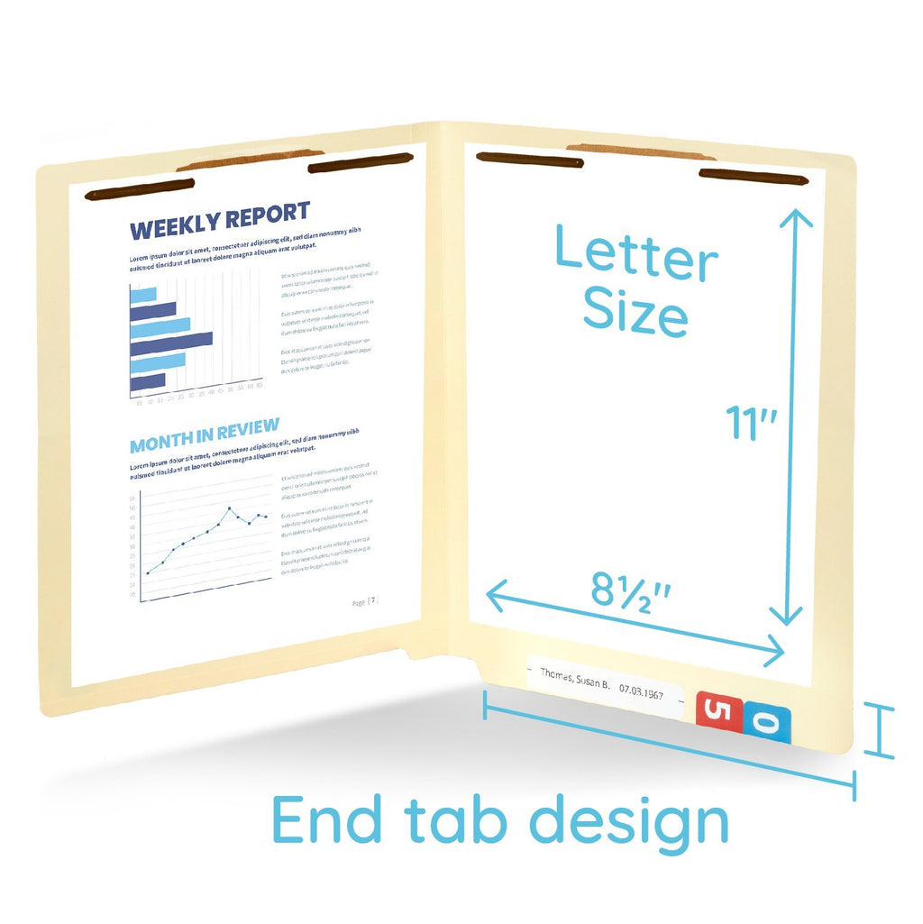 Blue Summit Supplies Fastener Folders, Reinforced, Letter, End Tab, Ma