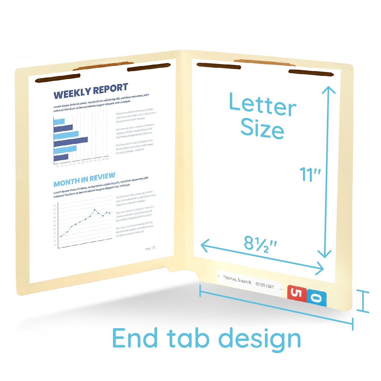 Blue Summit Supplies Fastener Folders, Reinforced, Letter, End Tab, Ma