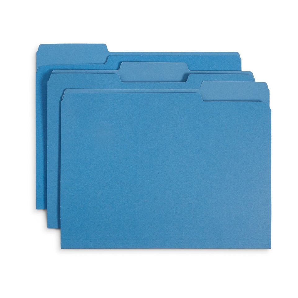 File Folders, Letter Size, Blue, 100 Pack Folders Blue Summit Supplies 