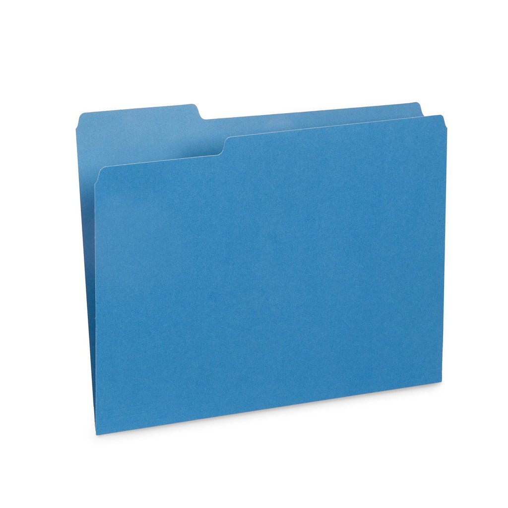 File Tree Blue Blue Summit Supplies File Folders, Letter, 1/3 Tab, Blue, 100/Pack