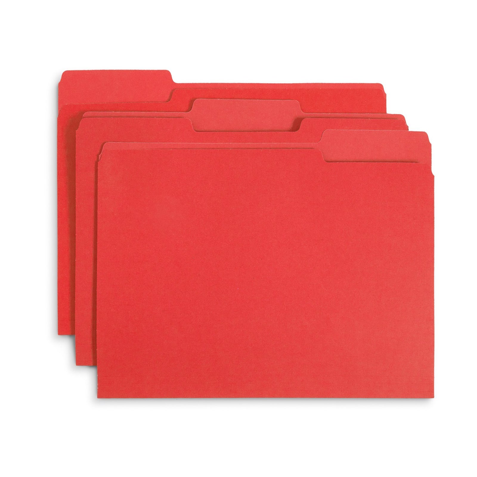 Blue Summit Supplies File Folders, Letter, 1/3 Tab, Red, 100/Pack