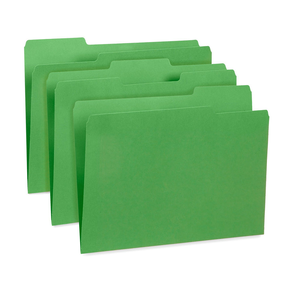 File Folders, Letter Size, Green, 100 Pack Folders Blue Summit Supplies 