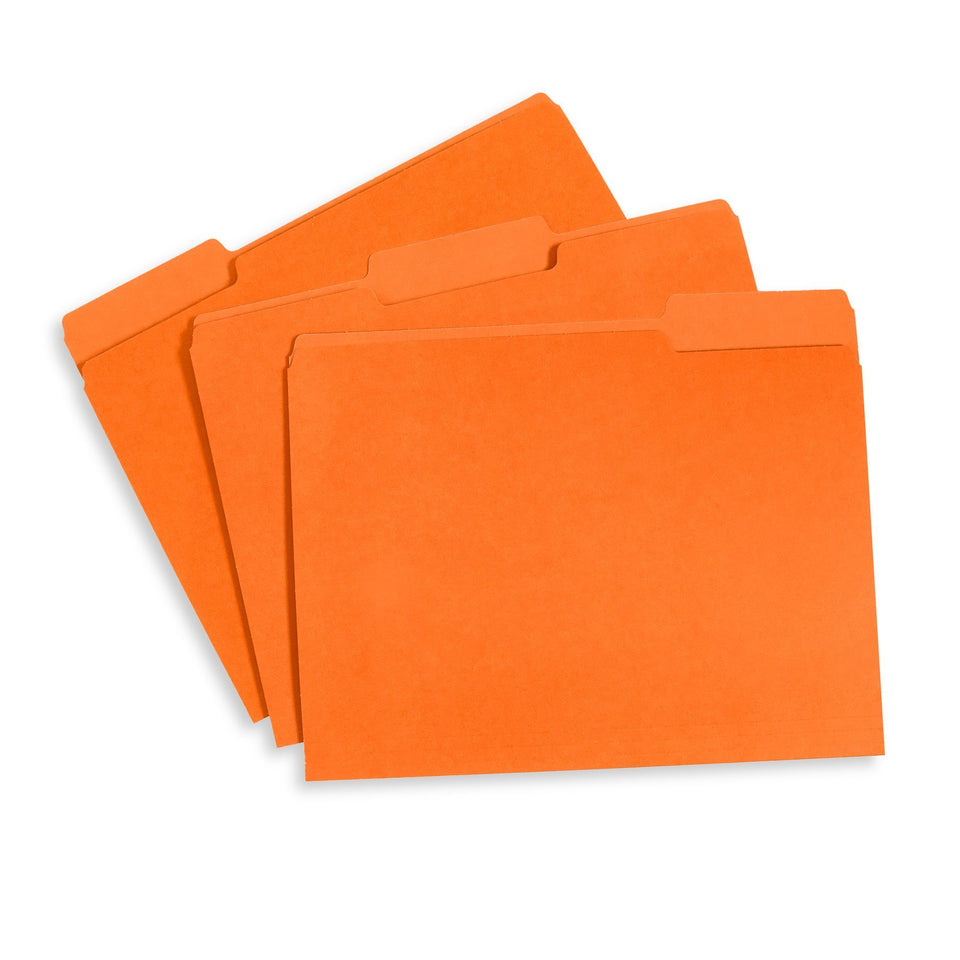 File Folders, Letter Size, Orange, 100 Pack Folders Blue Summit Supplies 