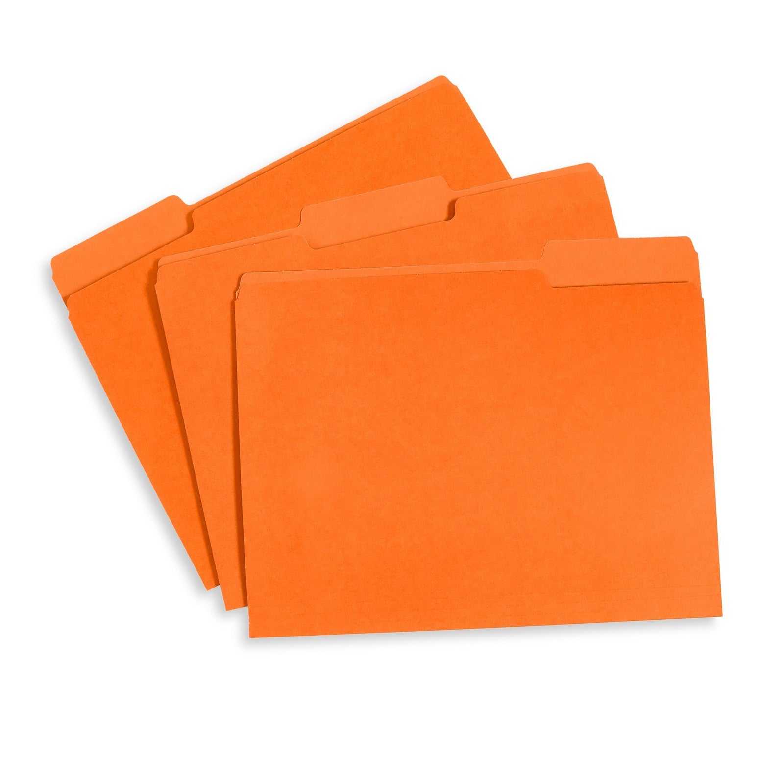 Blue Summit Supplies File Folders, Letter, 1/3 Tab, Orange, 100/Pack