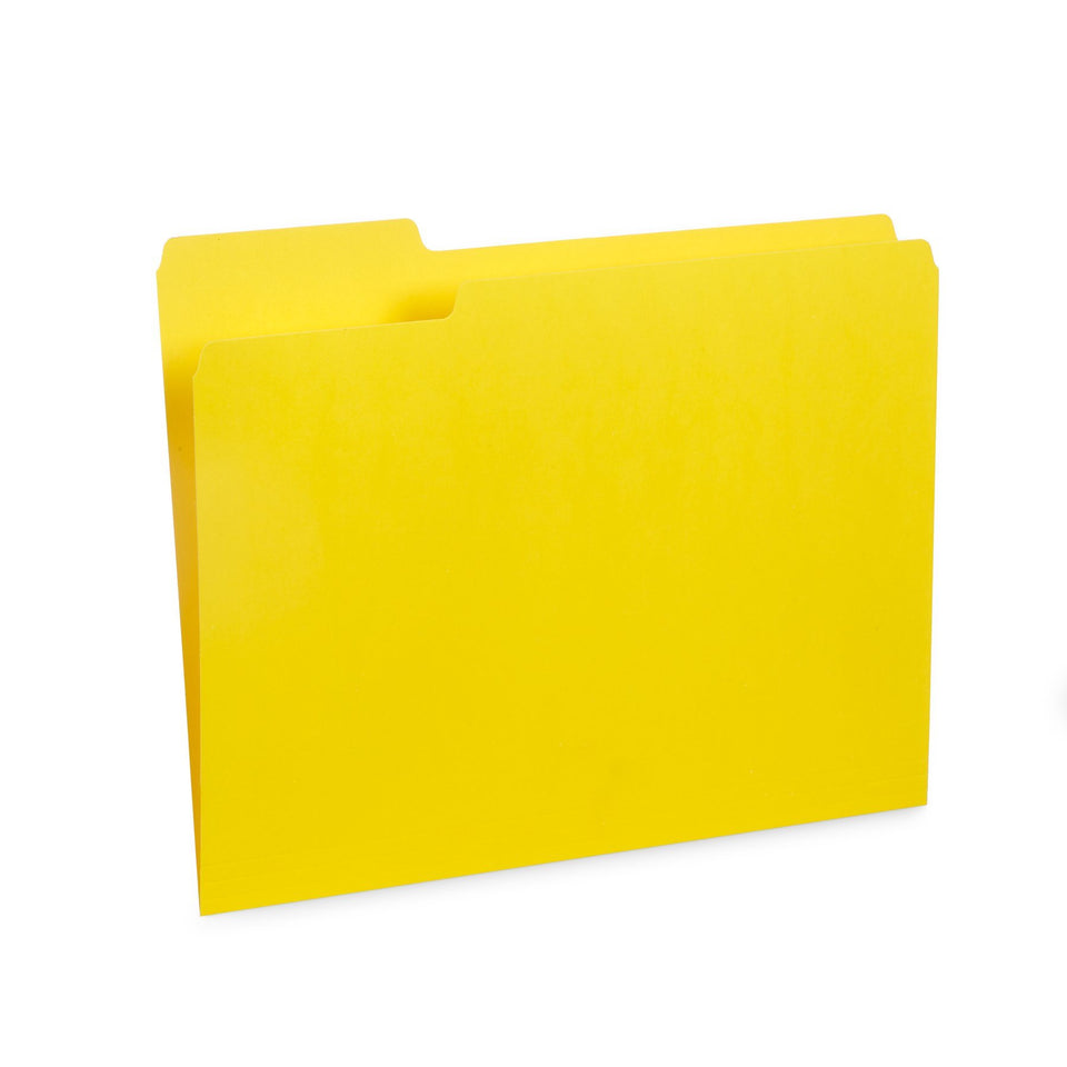 File Folders, Letter Size, Yellow, 100 Pack Folders Blue Summit Supplies 