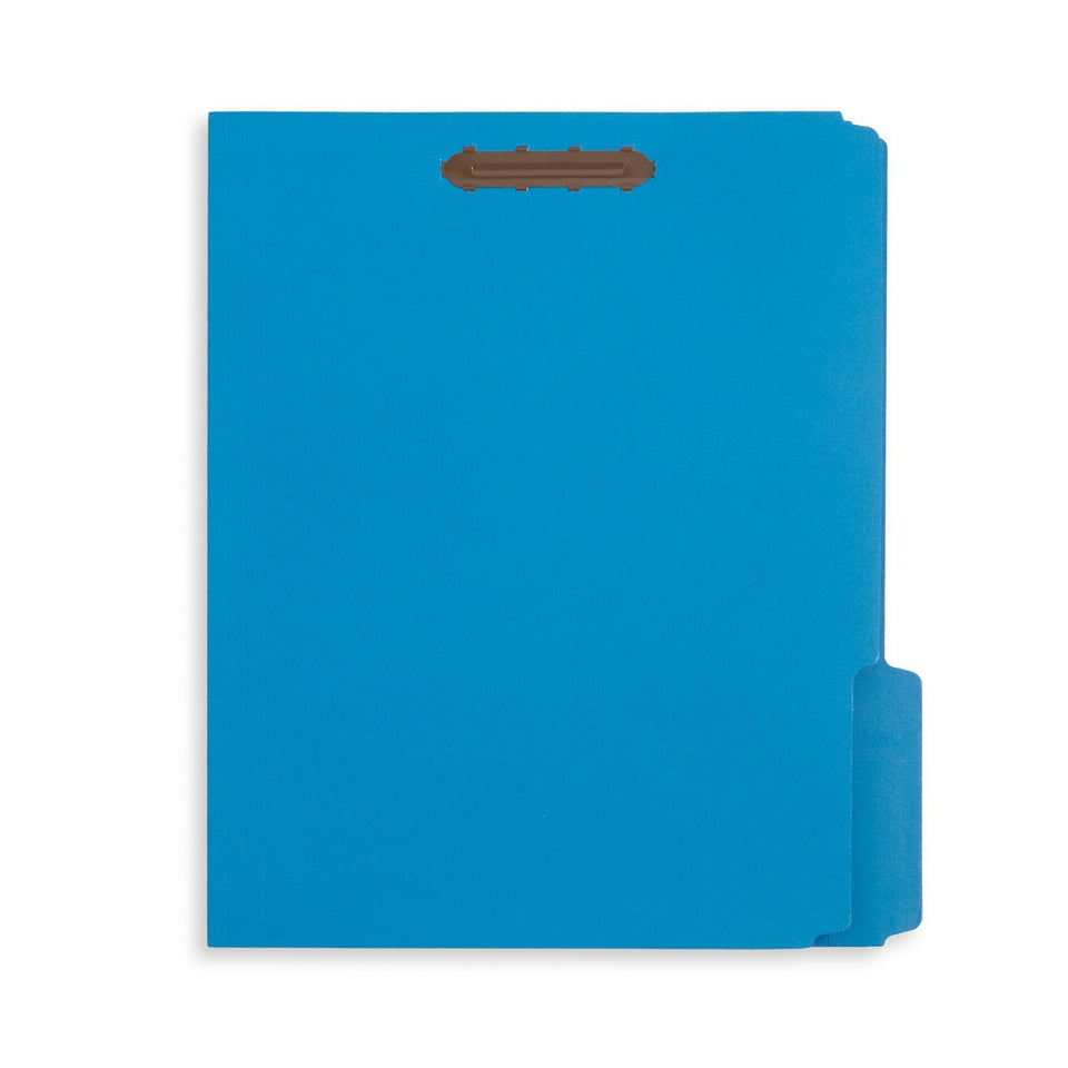 Fastener File Folders, Light Blue, 50 Pack Folders Blue Summit Supplies 