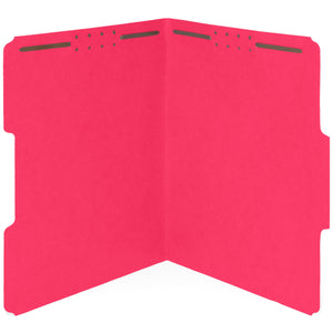 Fastener File Folders, Letter Size, Red, 50 Pack Folders Blue Summit Supplies 