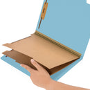 Classification Folders with 2 Dividers, Light Blue, 30 Pack Folders Blue Summit Supplies 