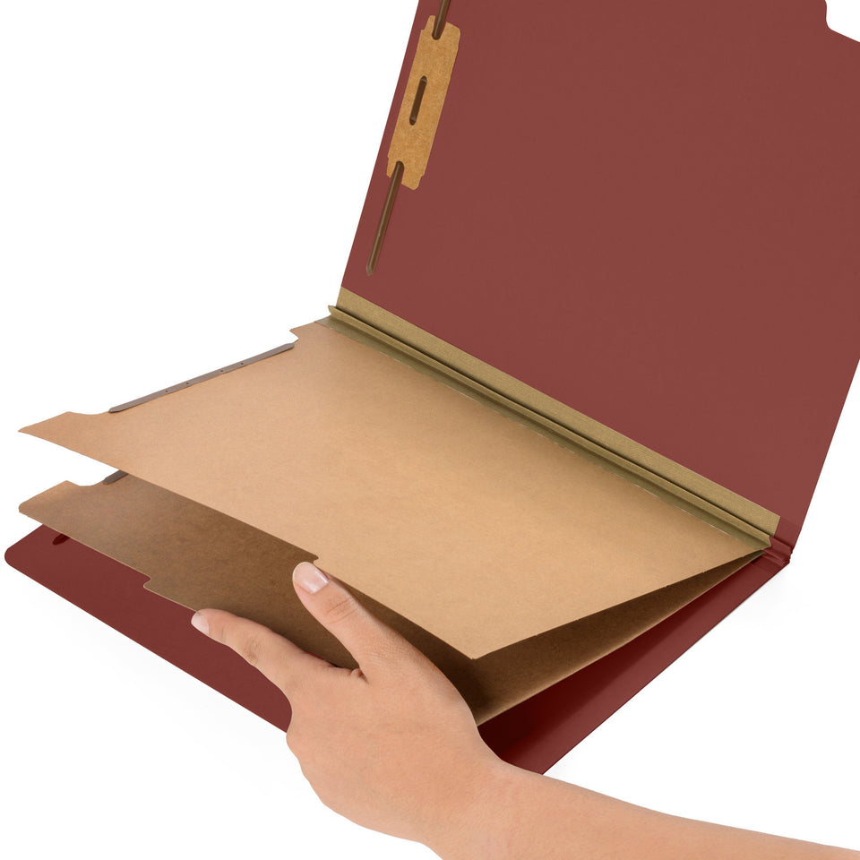Classification Folders with 2 Dividers, Letter Size, Red, 30 Count Folders Blue Summit Supplies 