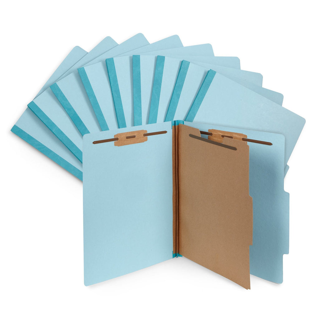 Blue Summit Supplies Classification Folders, Letter Size, 1-Divider, L