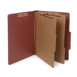 Classification Folders with 2 Dividers, Legal Size, Red, 10 Count Folders Blue Summit Supplies 