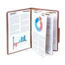 Classification Folders with 2 Dividers, Legal Size, Red, 10 Count Folders Blue Summit Supplies 