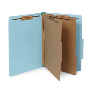 Classification Folders with 2 Dividers, Legal Size, Light Blue, 30 Count Folders Blue Summit Supplies 