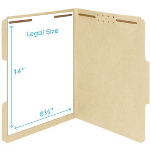 Fastener File Folders, Legal Size, Manila, 50 Pack Folders Blue Summit Supplies 