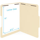 Fastener File Folders, Letter Size, Manila, 50 Pack Folders Blue Summit Supplies 